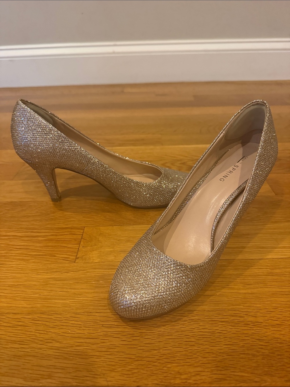 Call It Spring Gold Glitter Mid Pumps